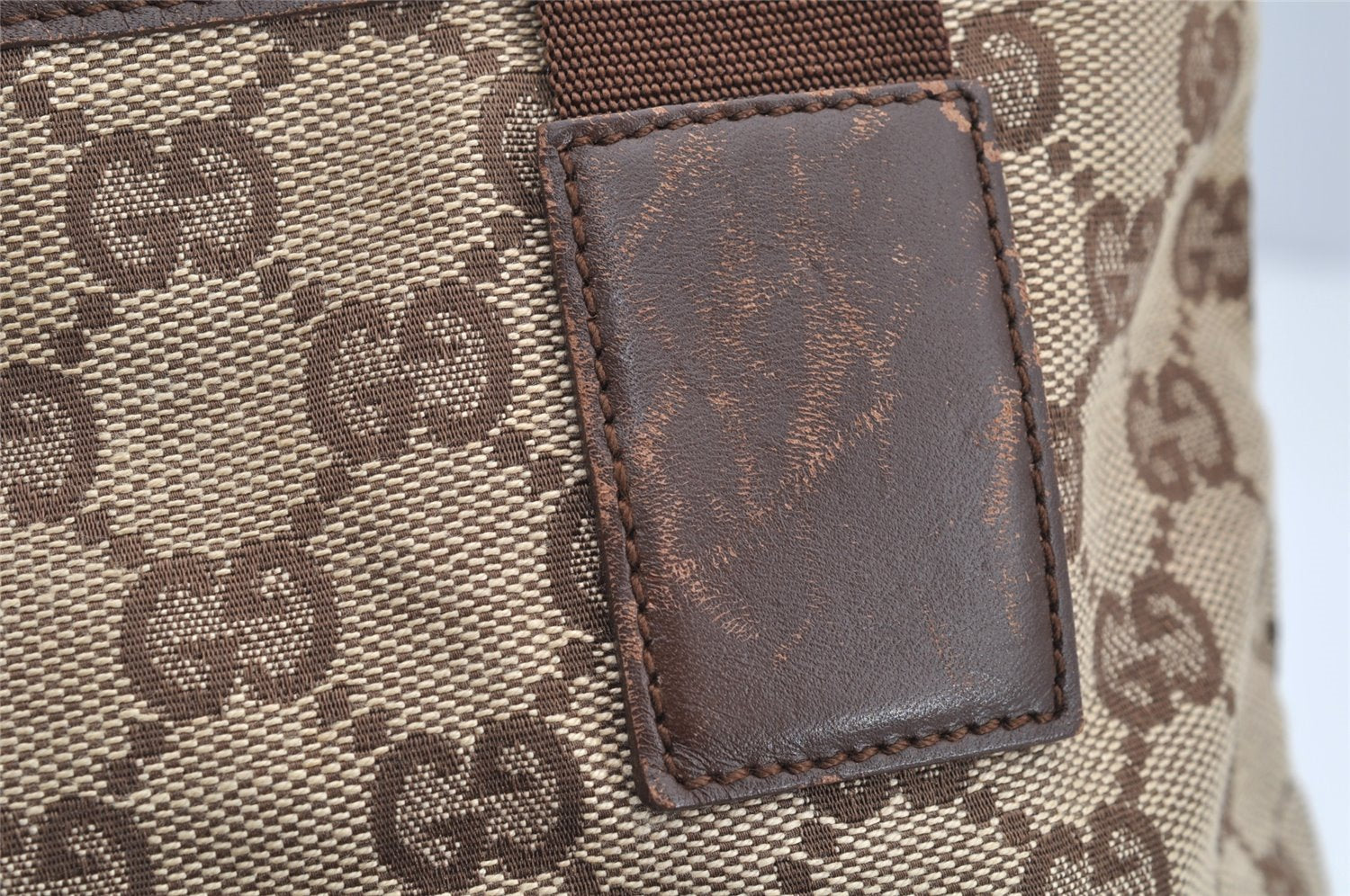 Authentic GUCCI Vintage Shoulder Tote Bag GG Canvas Leather 0190402 Brown 2150I