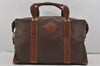 Authentic GUCCI Vintage Micro GG PVC Leather Travel Boston Hand Bag Brown 2151I