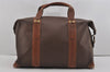 Authentic GUCCI Vintage Micro GG PVC Leather Travel Boston Hand Bag Brown 2151I