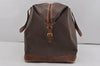 Authentic GUCCI Vintage Micro GG PVC Leather Travel Boston Hand Bag Brown 2151I