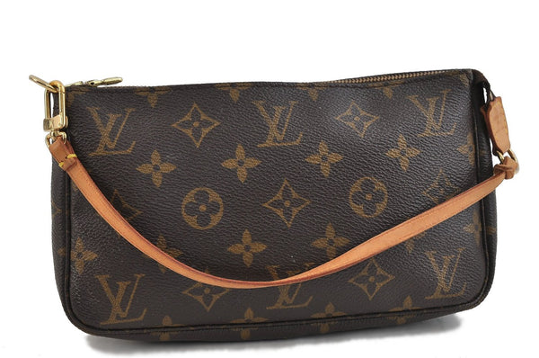 Authentic Louis Vuitton Monogram Pochette Accessoires Pouch M51980 LV 2154D