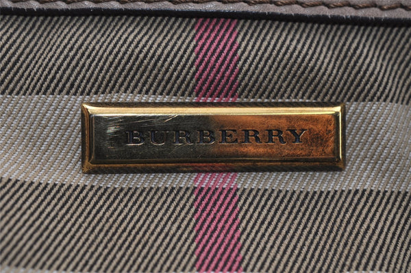 Authentic BURBERRY Nova Check Vintage Shoulder Bag Canvas Leather Beige 2154I