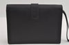 Authentic GUCCI Vintage Clutch Hand Bag Purse Leather Black 2155I