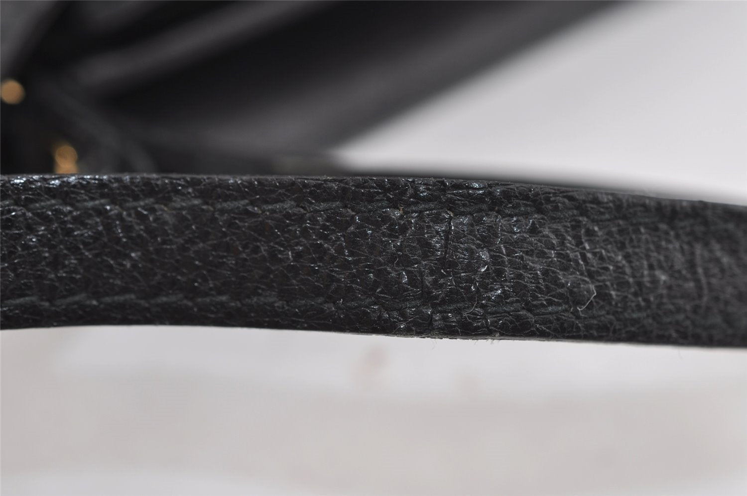 Authentic GUCCI Vintage Clutch Hand Bag Purse Leather Black 2155I