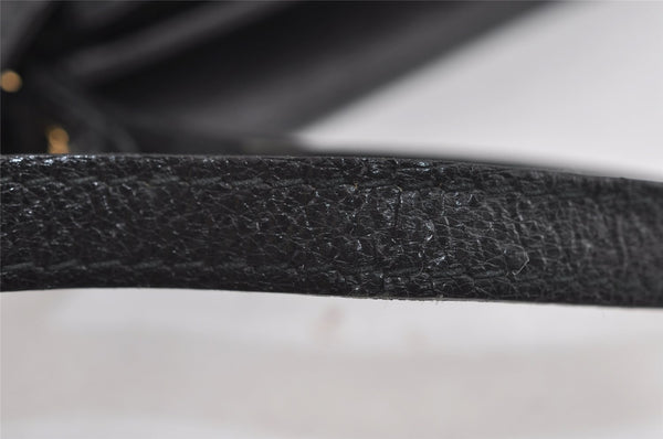 Authentic GUCCI Vintage Clutch Hand Bag Purse Leather Black 2155I