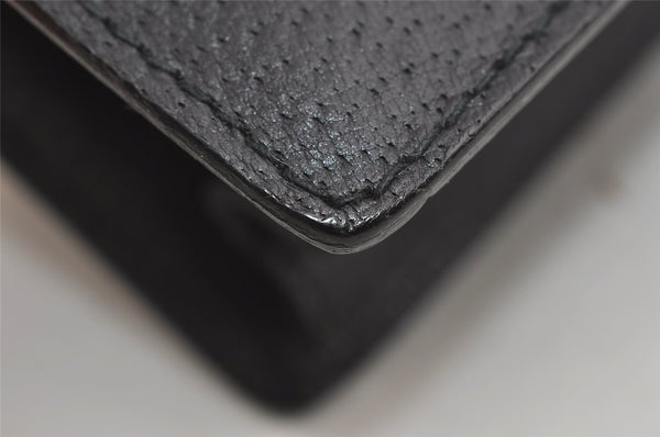 Authentic GUCCI Vintage Clutch Hand Bag Purse Leather Black 2155I