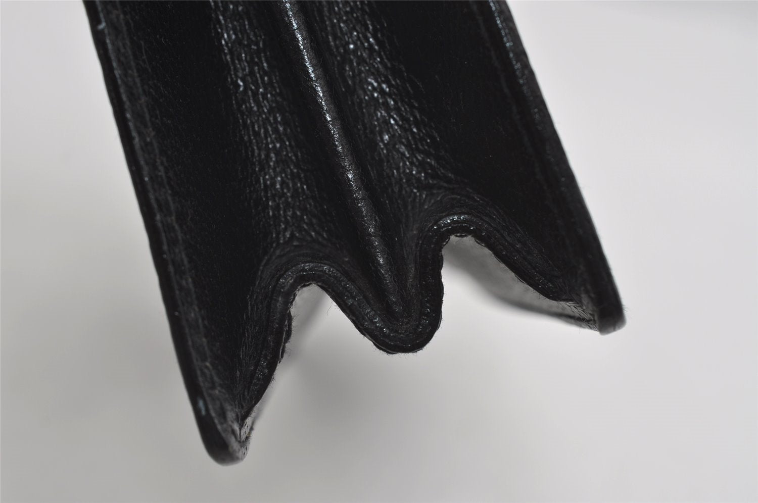 Authentic GUCCI Vintage Clutch Hand Bag Purse Leather Black 2155I