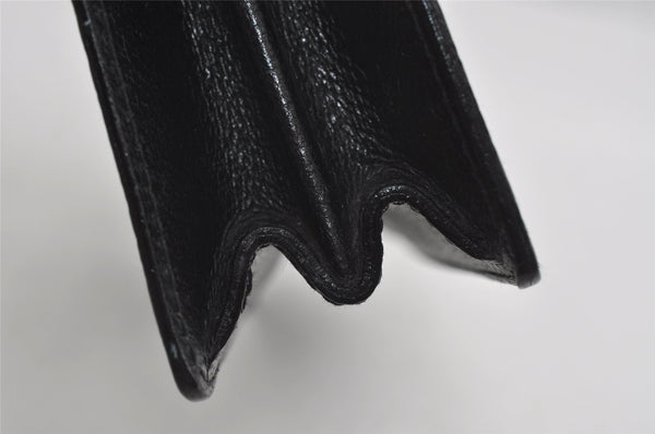 Authentic GUCCI Vintage Clutch Hand Bag Purse Leather Black 2155I