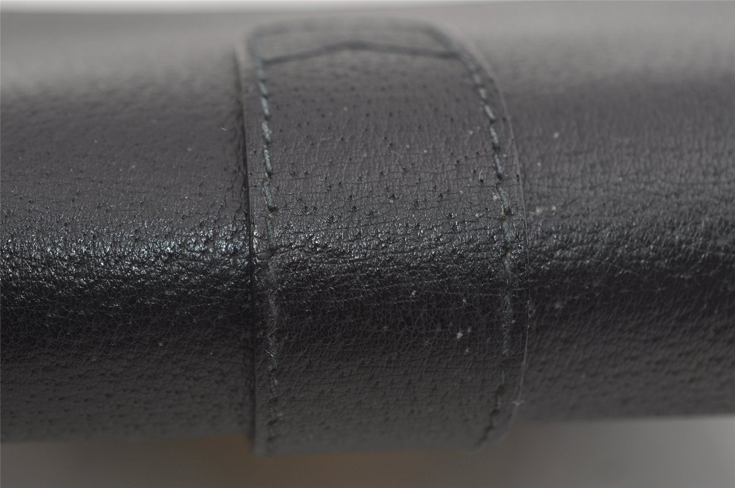 Authentic GUCCI Vintage Clutch Hand Bag Purse Leather Black 2155I