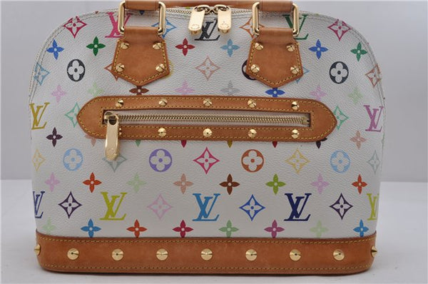 Auth Louis Vuitton Monogram Multicolor Alma PM Hand Bag White M92647 LV 2156D