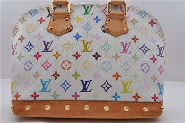 Auth Louis Vuitton Monogram Multicolor Alma PM Hand Bag White M92647 LV 2156D