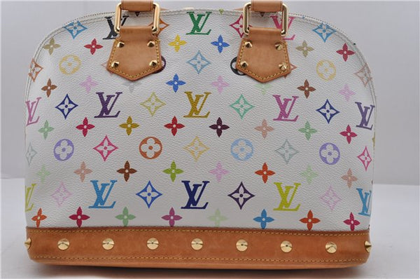 Auth Louis Vuitton Monogram Multicolor Alma PM Hand Bag White M92647 LV 2156D