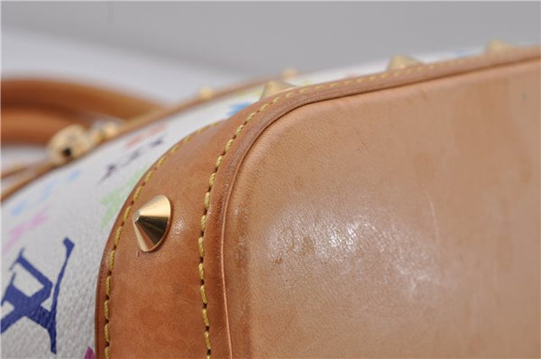 Auth Louis Vuitton Monogram Multicolor Alma PM Hand Bag White M92647 LV 2156D