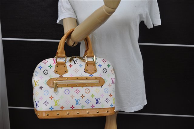 Auth Louis Vuitton Monogram Multicolor Alma PM Hand Bag White M92647 LV 2156D