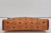 Authentic MCM Vintage Visetos Leather Clutch Hand Bag Purse Brown 2157I