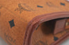 Authentic MCM Vintage Visetos Leather Clutch Hand Bag Purse Brown 2157I