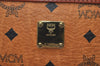 Authentic MCM Vintage Visetos Leather Clutch Hand Bag Purse Brown 2157I