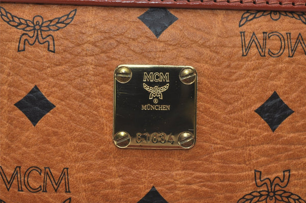 Authentic MCM Vintage Visetos Leather Clutch Hand Bag Purse Brown 2157I