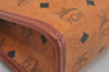 Authentic MCM Vintage Visetos Leather Clutch Hand Bag Purse Brown 2157I