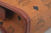 Authentic MCM Vintage Visetos Leather Clutch Hand Bag Purse Brown 2157I
