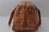 Authentic MCM Visetos Leather Vintage Boston Hand Bag Brown 2160D