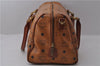 Authentic MCM Visetos Leather Vintage Boston Hand Bag Brown 2160D