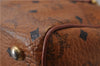 Authentic MCM Visetos Leather Vintage Boston Hand Bag Brown 2160D