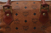 Authentic MCM Visetos Leather Vintage Boston Hand Bag Brown 2160D