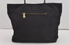 Authentic PRADA Vintage Nylon Tessuto Leather Shoulder Tote Hand Bag Black 2160I