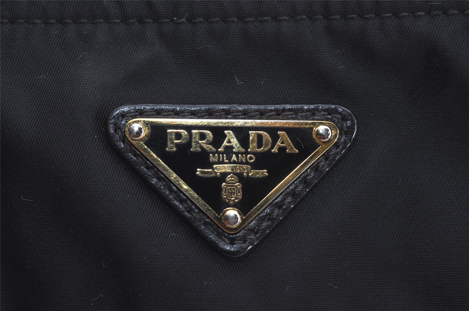 Authentic PRADA Vintage Nylon Tessuto Leather Shoulder Tote Hand Bag Black 2160I