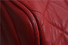 Authentic CHANEL Lamb Skin Matelasse Chain Shoulder Cross Body Bag Red CC 2161D