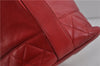 Authentic CHANEL Lamb Skin Matelasse Chain Shoulder Cross Body Bag Red CC 2161D