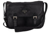 Authentic PRADA Nylon Tessuto Leather Shoulder Cross Body Bag Black 2161I
