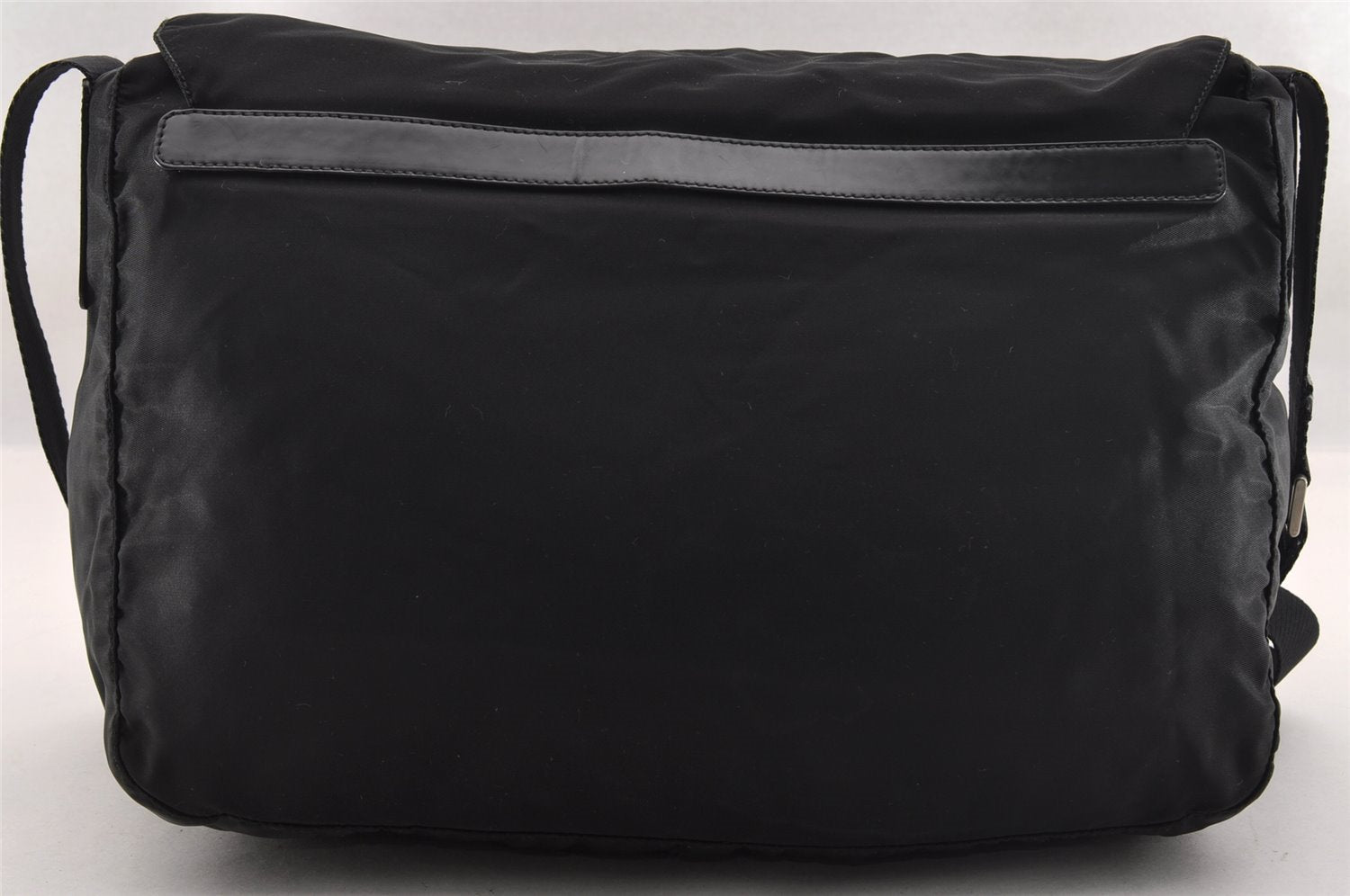 Authentic PRADA Nylon Tessuto Leather Shoulder Cross Body Bag Black 2161I