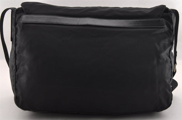 Authentic PRADA Nylon Tessuto Leather Shoulder Cross Body Bag Black 2161I