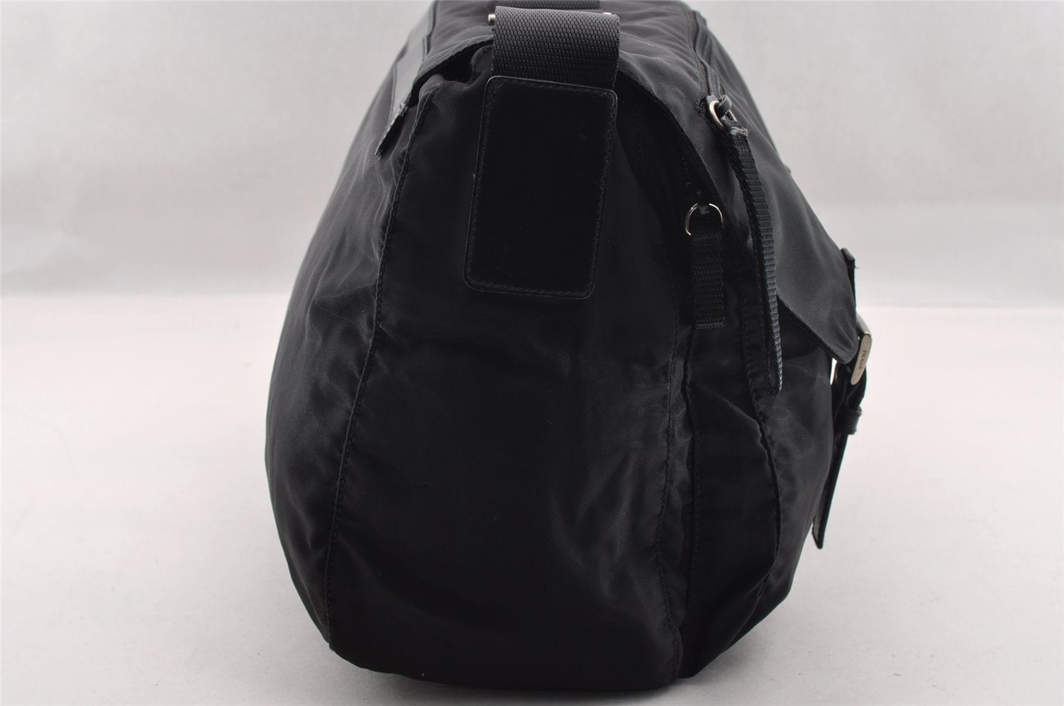 Authentic PRADA Nylon Tessuto Leather Shoulder Cross Body Bag Black 2161I