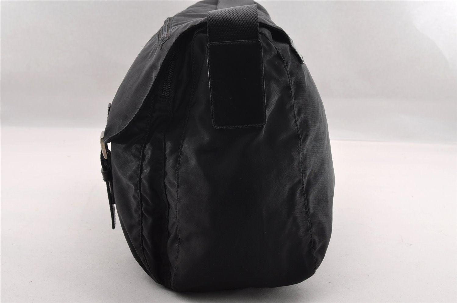 Authentic PRADA Nylon Tessuto Leather Shoulder Cross Body Bag Black 2161I