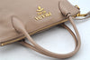 Authentic PRADA Leather Nappa 2Way Shoulder Cross Body Hand Bag Beige 2162I