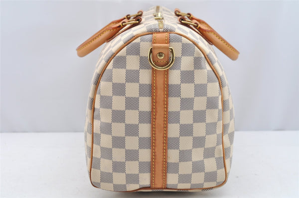 Authentic Louis Vuitton Damier Azur Speedy Bandouliere 30 N41373 Hand Bag 2167I