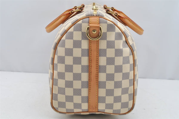 Authentic Louis Vuitton Damier Azur Speedy Bandouliere 30 N41373 Hand Bag 2167I