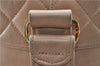 Authentic CHANEL Lamb Skin Matelasse Bucket Type Chain Shoulder Bag Beige 2169D