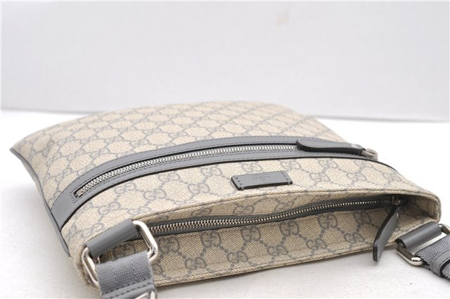 Authentic GUCCI Shoulder Cross Body Bag GG PVC Leather 295257 Gray 2170D