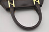 Authentic FENDI Zucca Shoulder Hand Tote Bag Canvas Leather Brown Black 2170I