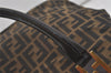 Authentic FENDI Zucca Shoulder Hand Tote Bag Canvas Leather Brown Black 2170I