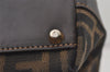 Authentic FENDI Zucca Shoulder Hand Tote Bag Canvas Leather Brown Black 2170I