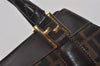 Authentic FENDI Zucca Shoulder Hand Tote Bag Canvas Leather Brown Black 2170I