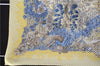 Authentic HERMES Pleats Scarf "L'ile deserte" Silk Light Yellow Box 2171D