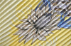 Authentic HERMES Pleats Scarf "L'ile deserte" Silk Light Yellow Box 2171D