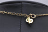 Authentic Christian Dior Gold Tone Rhinestone Chain Pendant Necklace CD 2171I