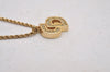 Authentic Christian Dior Gold Tone Rhinestone Chain Pendant Necklace CD 2171I